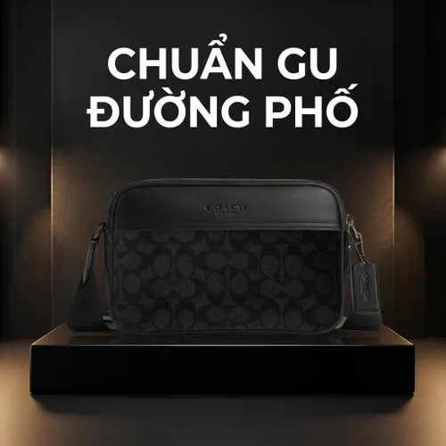 Túi Đeo Chéo Nam Coach Graham Crossbody Bag In Signature Canvas CV921 Màu Đen