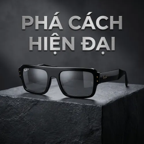 Kính Mát Rayban Lukas Bio-Based Sunglasses RB4454 6677/48 Màu Xám/Đen