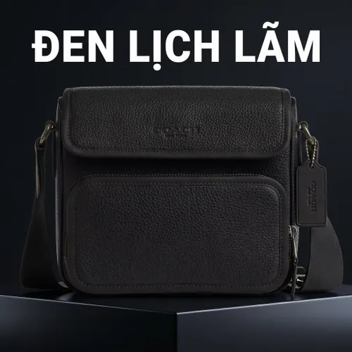 Túi Đeo Chéo Nam Coach Sullivan Flap Crossbody CY800 Màu Đen