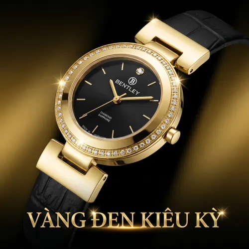 Đồng Hồ Nữ Bentley BL1858-102LKBB Màu Đen Vàng