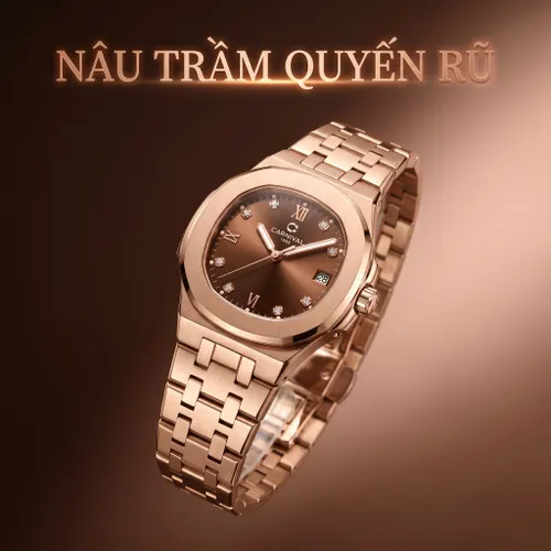 Đồng Hồ Nữ Carnival 8160L-VH-N Màu Vàng Hồng