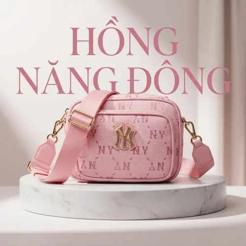 Túi Đeo Chéo Nữ MLB Monogram Jacquard New York Yankees Pink 7ACRMDA4- 50PKL Màu Hồng