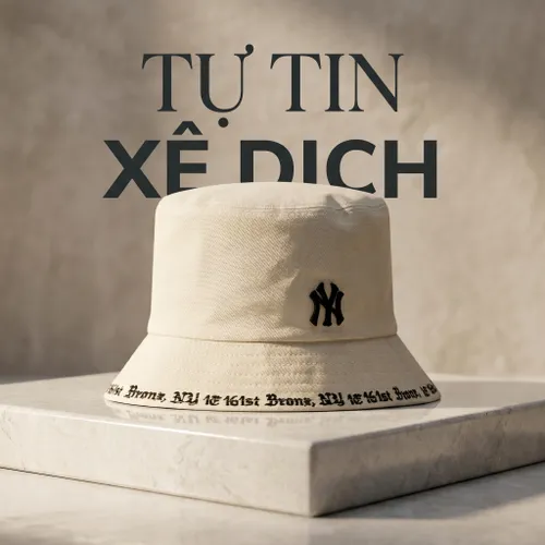 Mũ MLB Bucket New York Yankees Màu Trắng Đục Size 57H