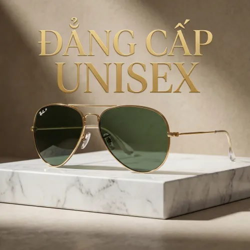 Kính Mát Rayban Aviator RB3025 001/58 62-14 Polarized Màu Xanh Green Size 62