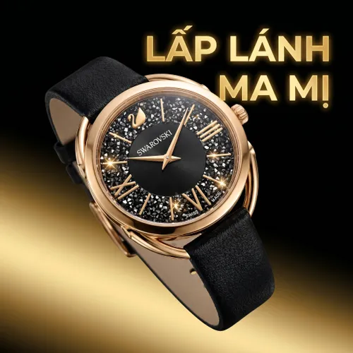 Đồng Hồ Nữ Swarovski Crystalline Glam Watch 5452452 Màu Đen