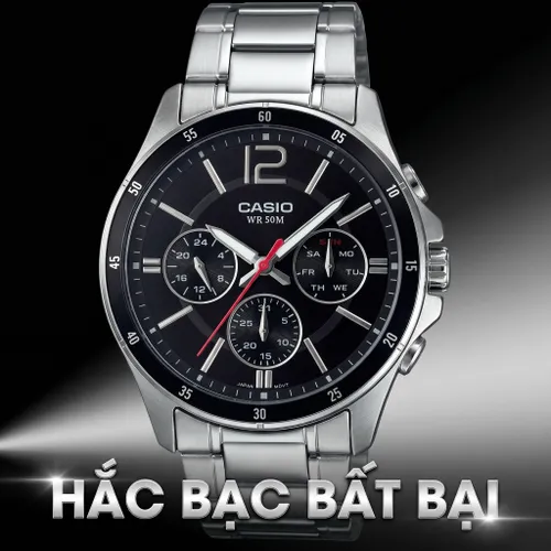 Đồng Hồ Nam Casio MTP-1374D-1AVDF Màu Đen Bạc