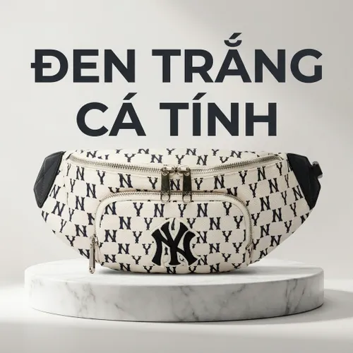 Túi Đeo Hông MLB Monogram Hip New York Yankees 3AHSM012N-50CRD Màu Đen Trắng
