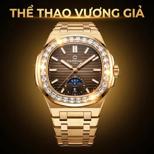 Đồng Hồ Nam I&W Carnival Nautilus Automatic 8110G-VH-N G8110.306.414 Màu Vàng Nâu