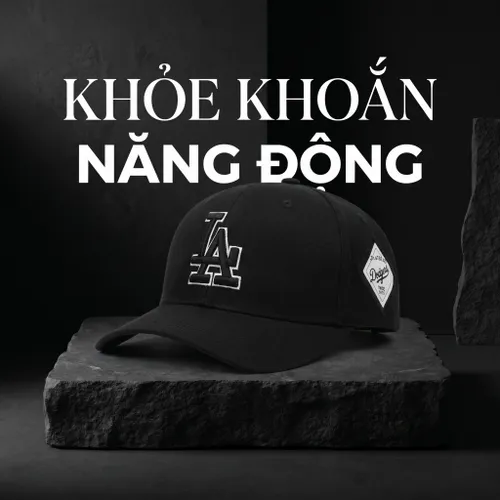 Mũ MLB La Dodgers Diamond Adjustable Cap Màu Đen