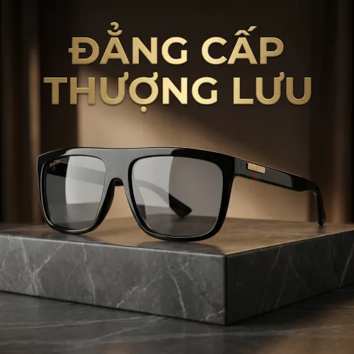 Kính Mát Nam Gucci Grey Browline Men's Sunglasses GG0748S 001 59 Màu Đen