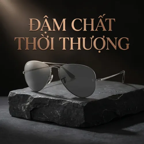 Kính Mát Rayban Sunglasses Aviator RB3689 004 48 58-14 Màu Đen Xám
