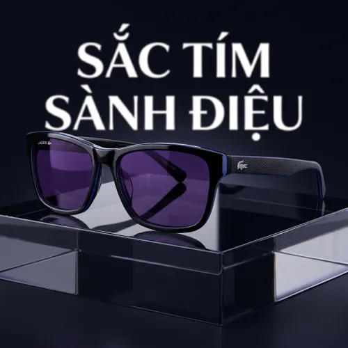 Kính Mát Unisex Lacoste Square Sunglasses L683S 006 55 Màu Tím Đen