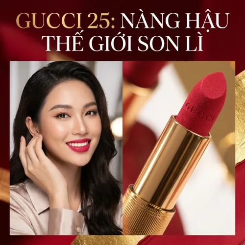 Son Lì Gucci Rouge À Lèvres Voile Mat Màu 25 Goldie Red Màu Đỏ Hồng