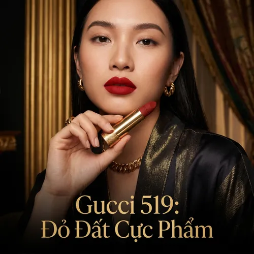 Son Gucci Matte Lipstick 519 Pauline Red Màu Đỏ Đất