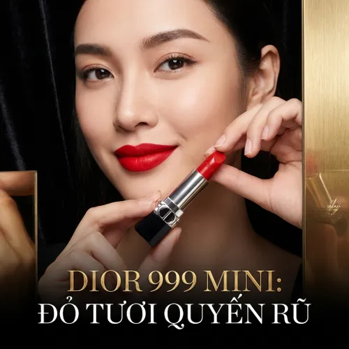 Son Dior Rouge 999 Satin Finish Red Mini Lipstick Màu Đỏ Tươi