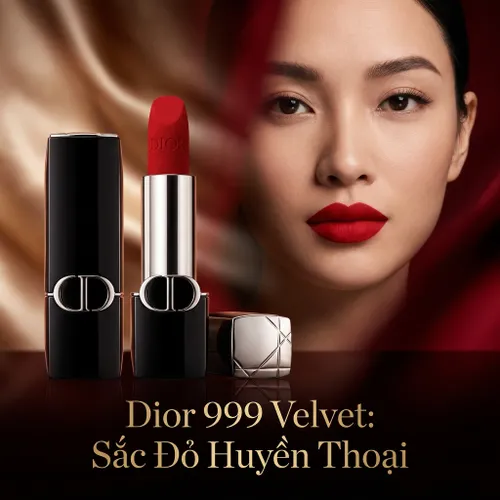 Son Dior Rouge Dior Couture Lipstick Velvet Finish 999 Màu Đỏ Tươi