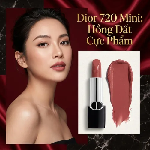 Son Dior Rouge Dior Lipstick Satin Finish 720 Icone Màu Hồng Đất Mini 1.5g