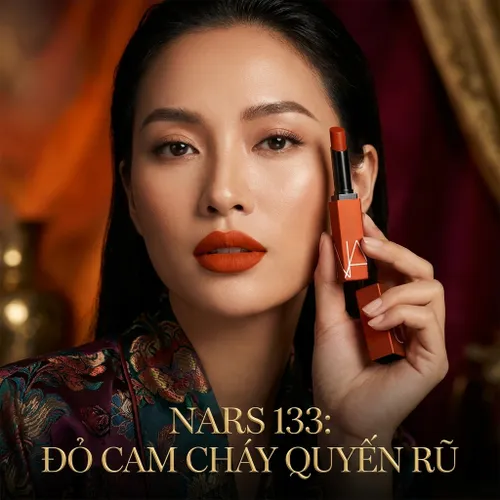 Son Nars Powermatte Lipstick 133 Too Hot To Hold Màu Đỏ Cam Cháy