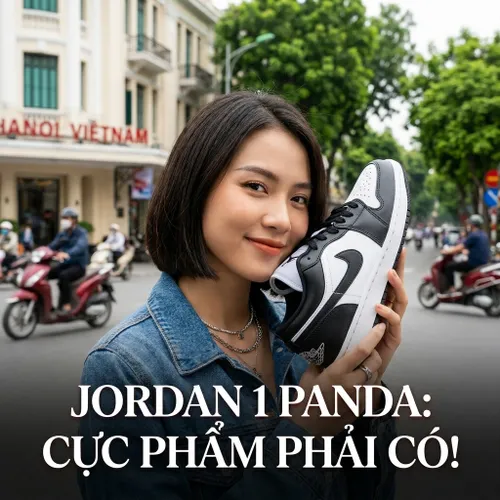 Giày Thể Thao Unisex Nike Jordan 1 Low Panda DC0774-101 Màu Đen Trắng Size 42