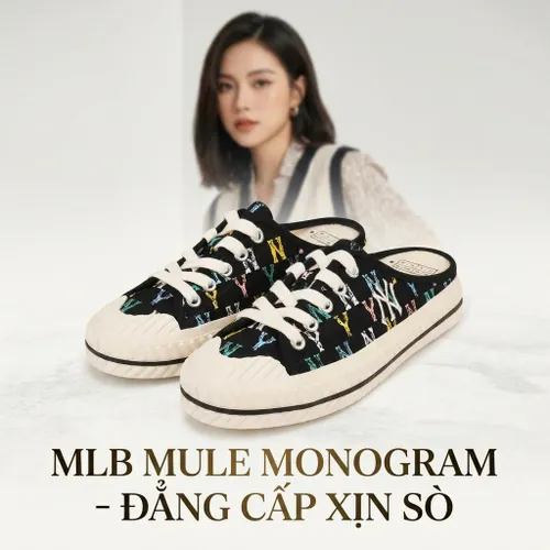 Giày MLB Playball Mule Monogram New York Yankees 32SHSM111-50L Màu Đen Size 250