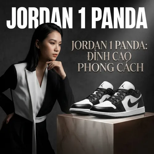Giày Thể Thao Unisex Nike Jordan 1 Low Panda DC0774-101 Màu Đen Trắng Size 40
