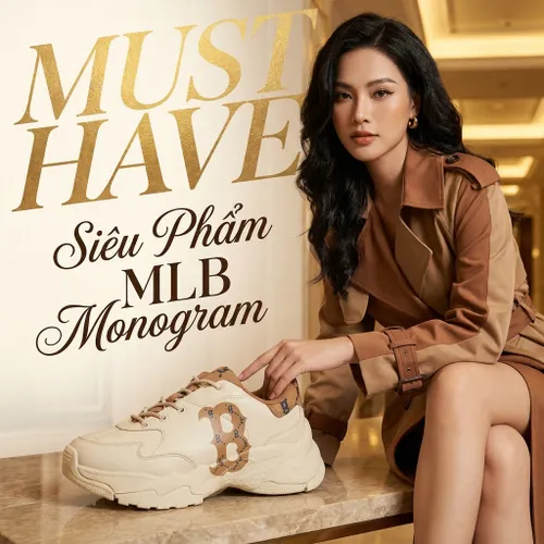 Giày Thể Thao MLB Big Ball Chunky Diamond Monogram Boston Red Sox 3ASHCDM2N-43BGD Màu Nâu Trắng Size 235