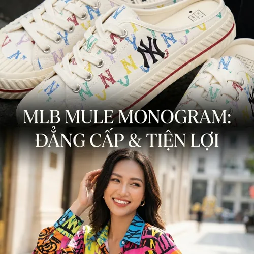 Giày MLB Playball Mule Monogram New York Yankees 32SHSM111-50W Màu Trắng Size 250