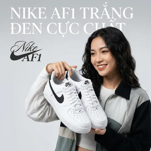 Giày Thể Thao Nam Nike Air Force 1 07 Low White Black Running Shoes Màu Trắng Size 39