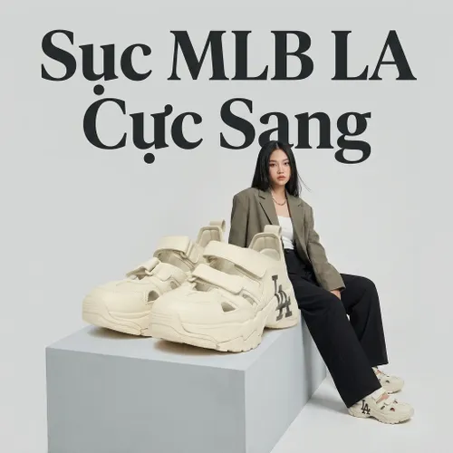 Giày Sục MLB Big Ball Chunky Mask Los Angeles Dogers 33ASDCH133-07CRS Màu Trắng Kem Size 240
