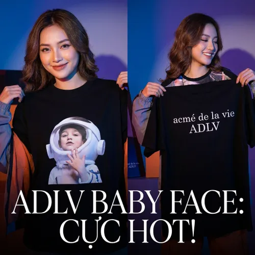 Áo Phông Acmé De La Vie ADLV Baby Face Short Sleeve T-Shirt Black Astronaut Màu Đen Size 1