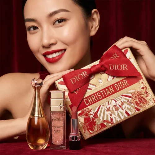 Set Nước Hoa Dior Lucky For The New Year Limited Edition + Serum Prestige La Micro-Huile + Son 720 Satin Mini (4 Món)