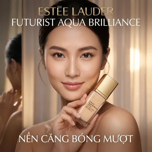 Kem Nền Estée Lauder Futurist Aqua Brilliance Makeup With Intense Moisture Infusion SPF20/PA+++ Tone 1C0 Cool Porcelain 30ml