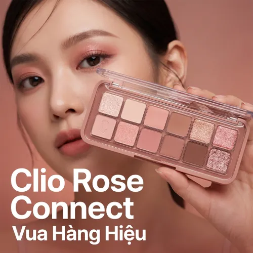 Bảng Phấn Mắt Clio 12 Ô Pro Eye Palette Air Tone 02-Rose Connect, 7.2g