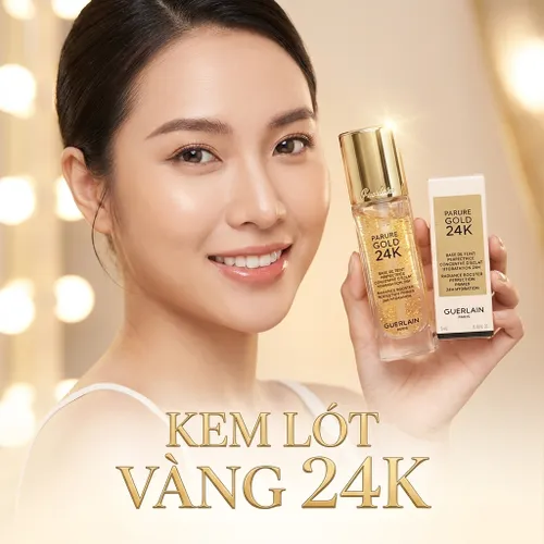 Kem Lót Vàng Guerlain Parure Gold 24K Radiance Booster Perfection Primer 24H Hydration Mini 5ml