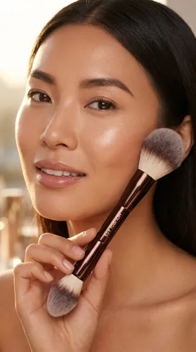 Cọ Trang Điểm Hourglass Double Veil Powder Brush Màu Nâu