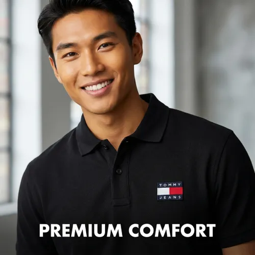 Áo Polo Nam Tommy Hilfiger Man Slim Fit Black DM0DM07456-BBU Màu Đen Size XL