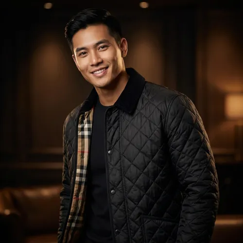 Áo Khoác Nam Burberry Quilted Jacket Màu Đen Size S (form to tầm 80kg vừa)