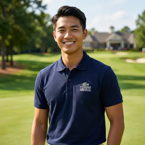 Áo Polo Nam Lacoste Regular Fit UV Protect Golf Polo Shirt PH1136 00 166 Màu Xanh Navy Size XS