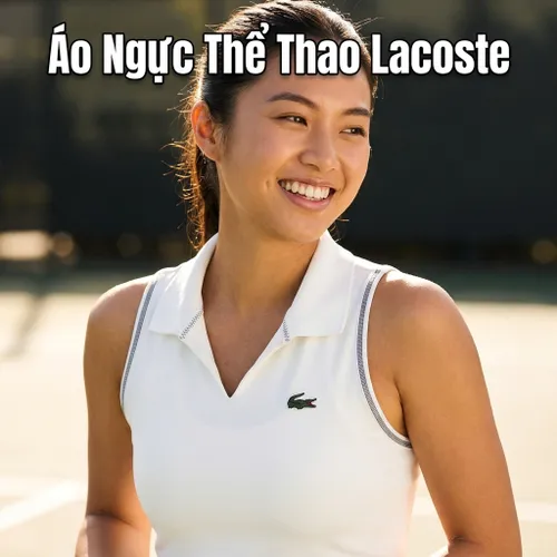 Áo Ngực Thể Thao Nữ Lacoste Women's Open Collar Bra Top IF4913 53G 70V Màu Trắng Size S