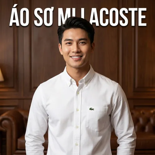 Áo Sơ Mi Nam Lacoste Men’s Buttoned Collar Oxford Cotton Shirt Regular Fit CH0204 51 001 Màu Trắng Size 40