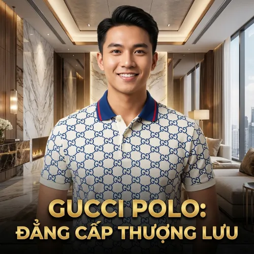 Áo Polo Nam Gucci Polo Shirt 768641 Forrm To Màu Trắng Họa Tiết Size XS
