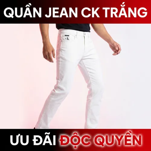Quần Jean Nam Calvin Klein CK Slim Fit 40EP708 400 Màu Trắng Size 33