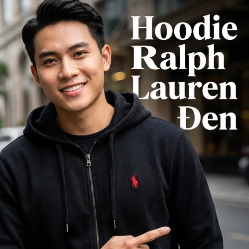 Áo Hoodie Ralph Lauren Blend-Fleece Hoodie Màu Đen Size L