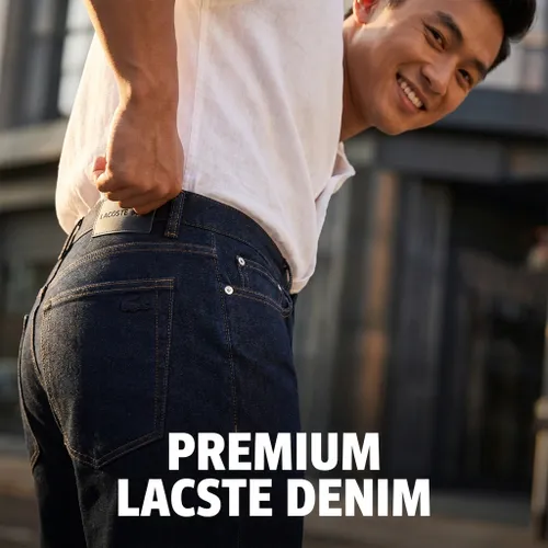 Quần Jean Nam Lacoste Slim Fit Stretch Cotton Denim Jeans HH5019 ML4 Màu Xanh Đậm Size 38