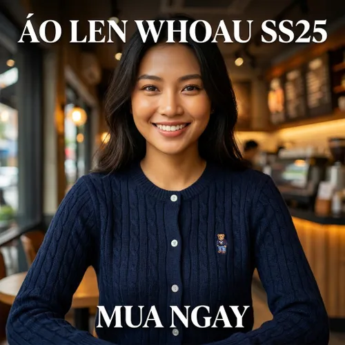 Áo Len Nữ WHOAU SS25 WHCKG2325F Màu Xanh Navy Size S