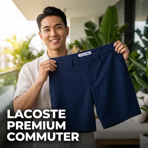 Quần Short Nam Lacoste Slim Fit Commuter FH3014 - 166 Màu Xanh Navy Size 30