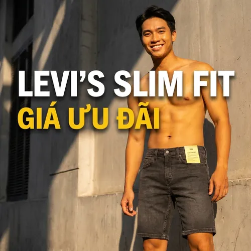 Quần Short Jean Nam Levi's Slim Fit 393870 - 071 Màu Xám Đen Size 30