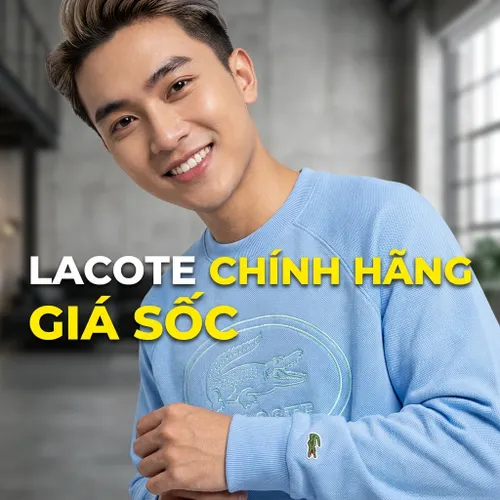Áo Nỉ Lacoste Men’s Crew Neck Embroidered Piqué Fleece Sweatshirt Màu Xanh Blue Size S