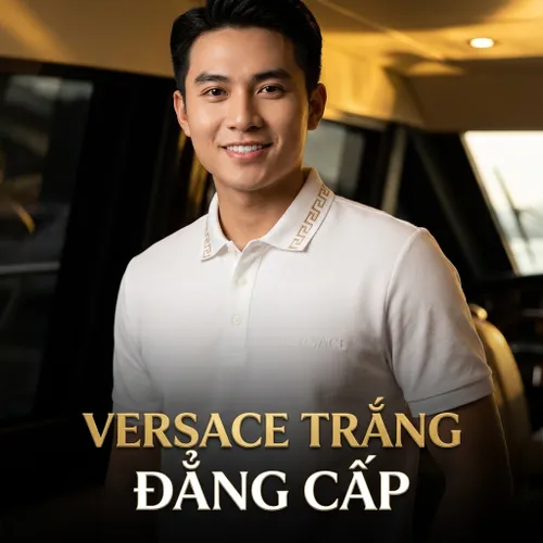 Áo Polo Versace A89504S A231377 Màu Trắng Size S