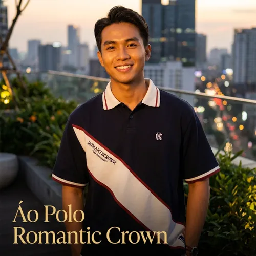 Áo Polo Romantic Crown Logo Màu Xanh Navy